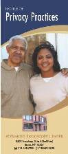 Cover of a ‘Notice of Privacy Practices’ brochure featuring two adults smiling together.