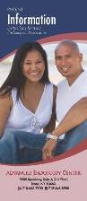 Cover of a patient information brochure featuring a smiling couple seated together.